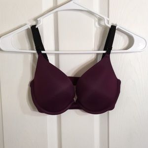 Pink Victoria’s Secret push-up bra maroon 32D
